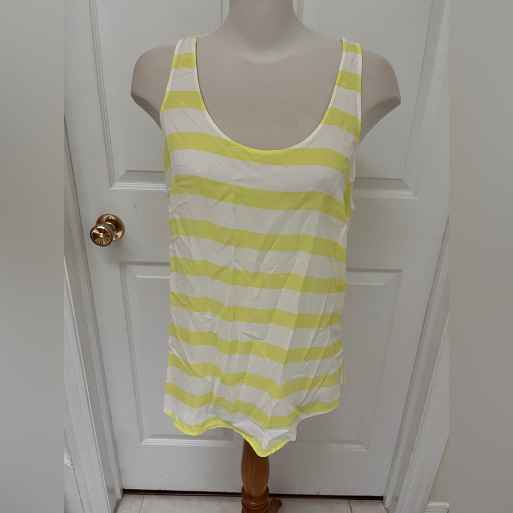 Old Navy Yellow and White Striped Tank Top size XL